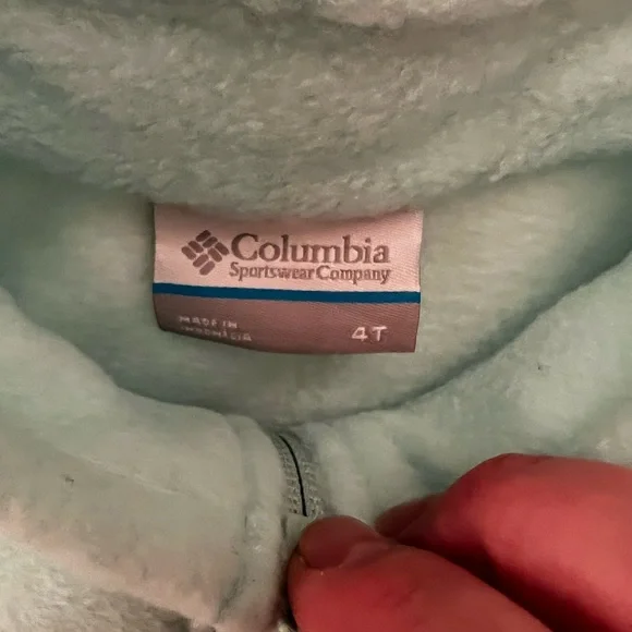 Columbia Green Fleece Jacket with Full Zip and Stand-Up Collar - Picture 2 of 3